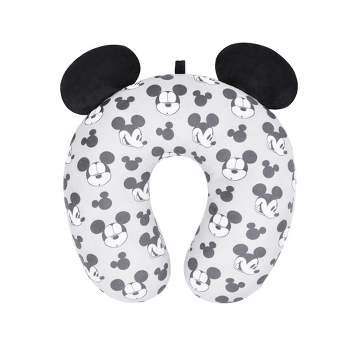 Ful Disney Mickey Mouse Faces and Icons Portable Travel Neck Pillow, Grey