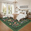 Vintage Floral Area Rug - Soft Non-Slip Low Pile Stain Resistant Carpet Large Retro Accent Throw Rug for Living Room Bedroom Dining Room - 3 of 4