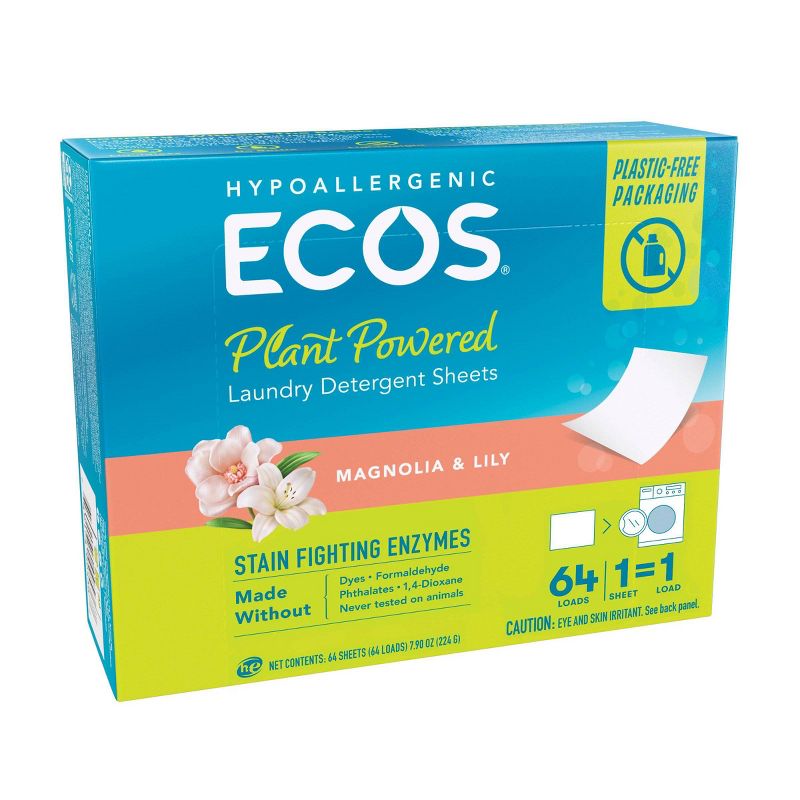 ECOS Plastic-Free Laundry Detergent Sheets - 7.9oz/64 Loads, 5 of 13