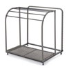 Outdoor Pool Towel Rack with Rattan Base, Freestanding Clothing Rack with Lockable Swivel Wheels, Storage Organizer for Floats, Pool, Swimming - 2 of 4