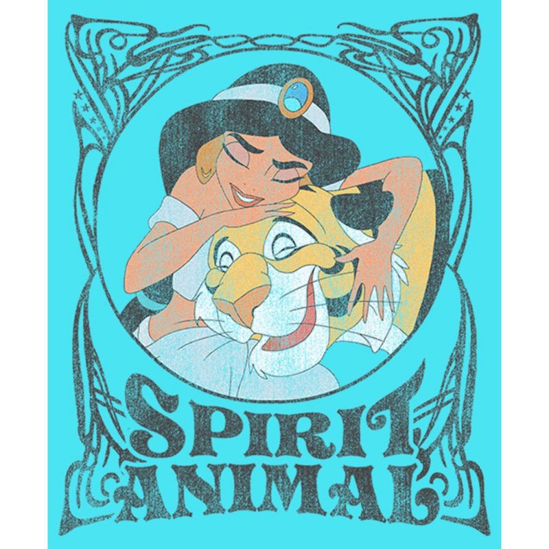 Girl's Aladdin Jasmine Spirit Animal Crop T-Shirt, 2 of 4