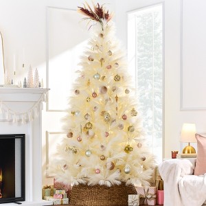 Best Choice Products Premium Artificial Ivory Pampas Christmas Tree Holiday Décor w/ Foldable Metal Base - 1 of 4