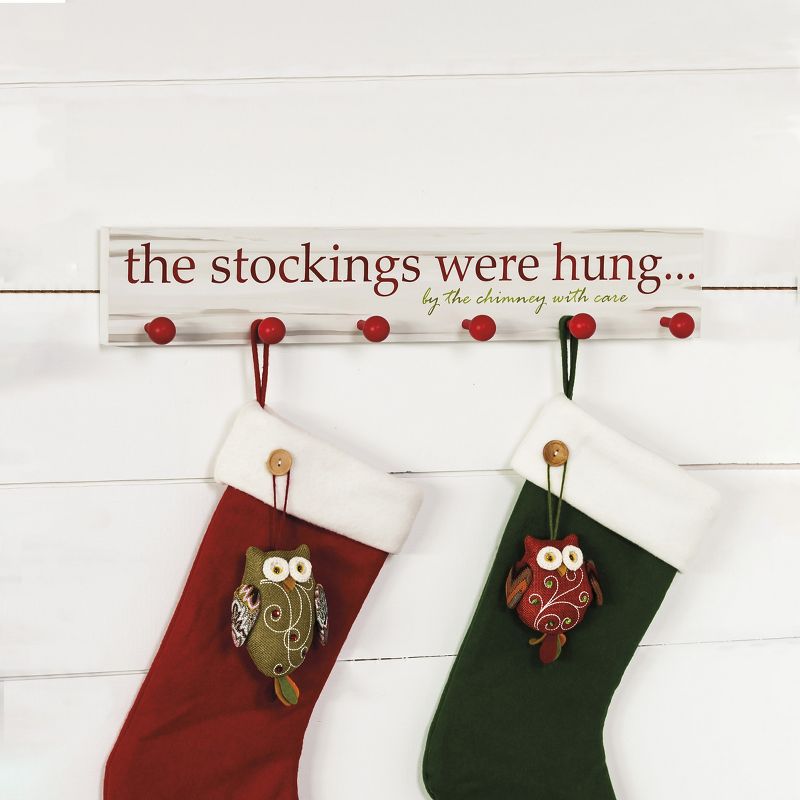Evergreen Beautiful Christmas The Stockings Were Hung Wooden Mantel Sign Wall Decor - 24x1x4 in Indoor/Outdoor Decoration, 2 of 3