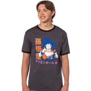 Dragon Ball Super Men's Goku Ramen Kanji Design Adult Anime Ringer T-Shirt - 1 of 4
