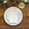 Sparkle and Bash 100-Pack White and Gold Scalloped Dinner Napkins - Gold Polka Dot Disposable Paper Napkins for Wedding (4x8 In) - 4 of 4