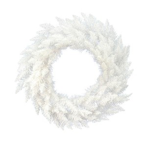 Vickerman Artificial Sparkle White Spruce Wreath - 1 of 4