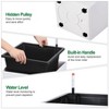 2 pcs 30" Tall Planter, Heavy Duty High Front Porch Tall Planter, Drainage Holes Water Level Monitor Inner Bucket, Automatic Watering, Tree, Black - 4 of 4