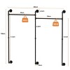 Artloge 80" Long Heavy Duty Pipe Clothes Rail Walk-in Closets Wall Mounted Garment Hanging Rod Pipe Clothing Racks for Dresses Storage, Space Saving - 2 of 4