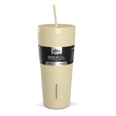 Hydrapeak 25 Oz Grande Insulated Stainless Steel Tumbler With Lid And Straw  Seashell : Target