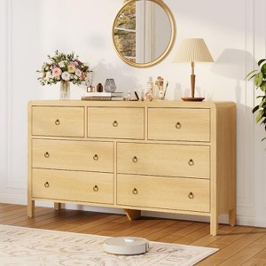 7 Drawer Dresser, Modern Chest of Drawer w/Metal Handle, Wood Storage Chest of Drawers Organizer for Bedroom, Living Room, Hallway, Entryway - 1 of 4