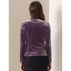 INSPIRE CHIC Women's Notched Lapel Long Sleeve Office Button Velvet Suit Blazer - 4 of 4