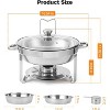 Chafing Dish Buffet Set 5QT, Stainless Steel Round Chafing Dishes for Buffet with Lid Holder & Glass Lid, Buffet Servers and Warmers - 2 of 4
