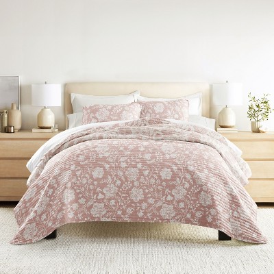 Becky Cameron Super Soft Quilt Set – Lightweight All Season Coverlet in Textured Floral Design by Becky Cameron, Textured Floral Rose, Twin/Twin Extra Long — фото 4
