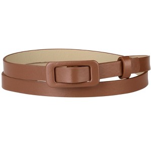 Allegra K Women's Thin Nonporous Rectangle Buckle Plus Size Jeans Dress Waist Belts - 1 of 4
