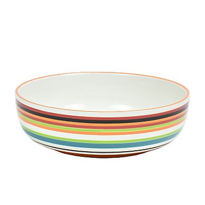 Omniware Multi Stripe Stoneware 8.25" Serving Bowl