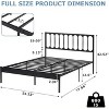 Homhougo Full Size Bed Frame Metal Platform Mattress Foundation with Headboard Heavy Duty Steel Slat Support No Box Spring Needed Easy Assembly White - 3 of 4