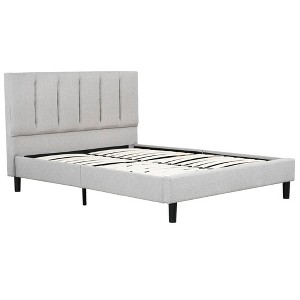 Full Size Platform Bed with Upholstered Headboard for Bedroom - 1 of 4