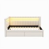 YOOCOZZ Twin Size Wood Upholstered Platform Bed with Linen Backrest and Two Drawers - 2 of 4