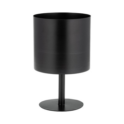 Sagebrook Home Flat Base Metal Indoor Outdoor Planter Pot with Stand Black 8"x8"x12": Contemporary Iron Footed Patio Decor