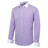 Cloudstyle Men's Dress Shirt Slim Fit Button Down Stripe Checked Shirt - 2 of 4