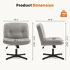 NicBex PU Leather Armless Office Chair with Wheels,Criss Cross Chair with Adjustable  Height,Cozy Gaming Chair,Desk Chair for Office - 3 of 4