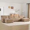 142" U Shaped Modular Sectional Sofa,6 Seat Chenille Sectional Sofa with Ottoman,Petal Arm Upholstered Sectional Sofa for Living Room-Coolbibila - 2 of 4