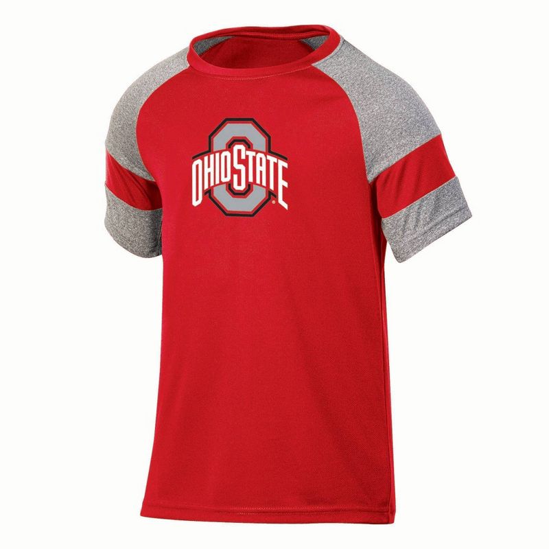 NCAA Ohio State Buckeyes Boys&#39; Gray Poly T-Shirt, 1 of 4