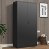 70" Metal Armoire Wardrobe Cabinets with Lock &Hanging Rod &Adjustable Shelves Clothing Storage Cabinet Bedroom Black Wardrobe, 70.8"Hx35.4"Lx17.7"W - 4 of 4