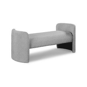 Meridian Furniture,Peyton Boucle Fabric Bench - 1 of 4