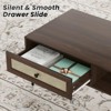 Kumasinova Mid-Century Modern 47" Wood Coffee Table,2-Tier Storage Center Table with PVC Rattan Drawer,Multi-Functional Side Table for Living Room - 4 of 4