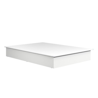 White Full Platform Bed with Minimalist Design