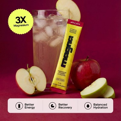 Magna Hydration Electrolyte Mix Stick Pack Dietary Supplement Vegan Powder - Apple Juice - 10ct: Magnesium 210mg, Sugar-Free, Gluten-Free, Non-GMO