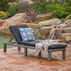 NicBex Solid Wood Patio Chaise Lounge Chair with Comfort Cushion, Outdoor Recliner for Beach, Pool, Garden, Black - 2 of 4