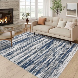Washable Are Rug Modern Abstract Low Pile Ultra Soft Non Slip Carpet - 1 of 4