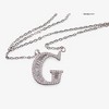 Anna-Kaci Silver Tone Initial Letter Pendant Necklace with Crystal Rhinestone Accents - 2 of 4