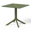 WestinTrends Playa 5-Piece Outdoor Resin Square Patio Dining Table Set with Modern Stackable Patio Dining Chairs, Olive Green - 3 of 4