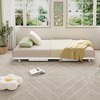 White Trundle Bed Frame with Lockable Casters, Twin Size Pop Up Day Bed Foldable Metal Platform - 3 of 4
