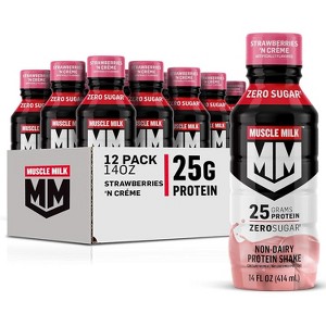 Muscle Milk Protein Shake 25g Strawberries 'N Crème High Protein Workout Drink Recovery, Energy & Meal Replacement - 1 of 4