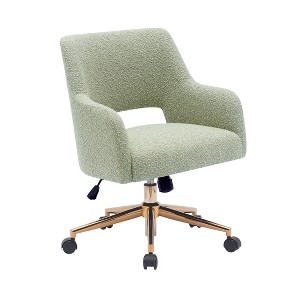 WestinTrends Genevieve Mid-Century Modern Swivel Office Chair With Wheels - 1 of 4