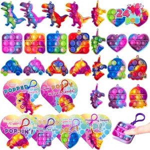 Joyfy 24 Pcs Valentines Day Gifts for Kids, Fidget Keychains Toys with Valentine Heart Boxes for Kids Valentine Party Favors, Classroom Exchange Gift - 1 of 4