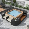 9 Piece Outdoor Spa Surround Rattan Sectional Sofa, Patio Furniture Set with Storage, Modular Patio Sofa Set with Waterproof Cushions-Coolbibila - 2 of 4