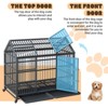 42"/48"/52" Heavy Duty Dog Crate, Extra Large Metal Dog Kennel with Roof Top, 2 Door Pet Cage House with Removable Tray and Wheels - 4 of 4