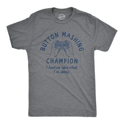 Mens Button Mashing Champion T Shirt Funny Video Gaming Controller Joke Tee For Guys - Crazy Dog Men's T Shirt