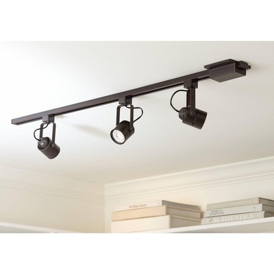 Layna 44" Bronze LED Track Light Fixture with Brown Metal Shades