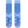 Garfield Socks Men's Holiday Inspired Snowflake and Santa Hat Novelty Mid-Calf Adult Crew Socks 1 Pair Blue - 3 of 4