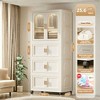 NicBex Multi-Functional Folding Dresser with Wheels, Layered Storage Cabinet for Bedroom & Closet, 25.59" Side Wide Folding Wardrobe - 3 of 4