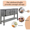 48 Inch Farmhouse Console Table, Farmhouse Entry Table with 2 Drawers and Cabinets, Solid Wood Sofa Table with Shelves for Entryway Living Room - 3 of 4