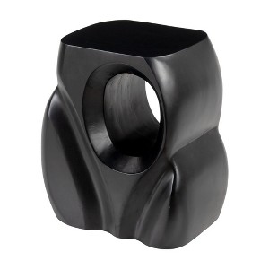HomeRoots 16" Black Solid Wood Figurine End Table - 1 of 4
