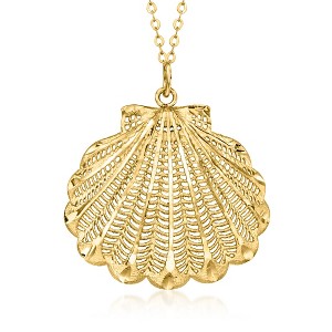 Ross-Simons Italian 14kt Yellow Gold Scallop Seashell Necklace - 1 of 4