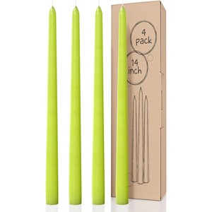 14 inch Taper Candles Set of 4 - Tall Candles for Home, Ideal as Wedding Candles and Dinner Candles Unscented - Smokeless and Dripless Taper Candles - 1 of 4